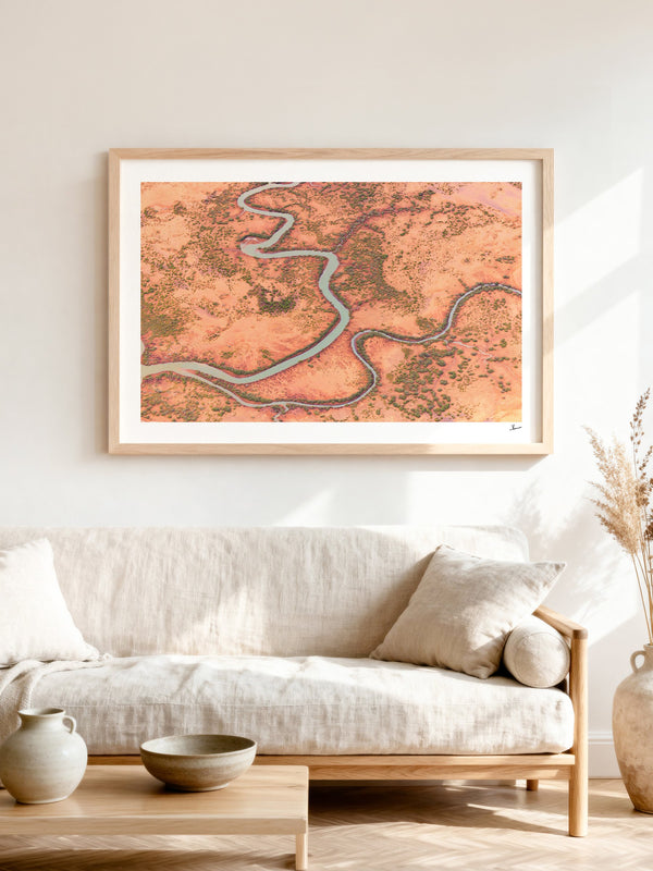 Loose Threads — framed wall art print styled in a room · Australia Unseen