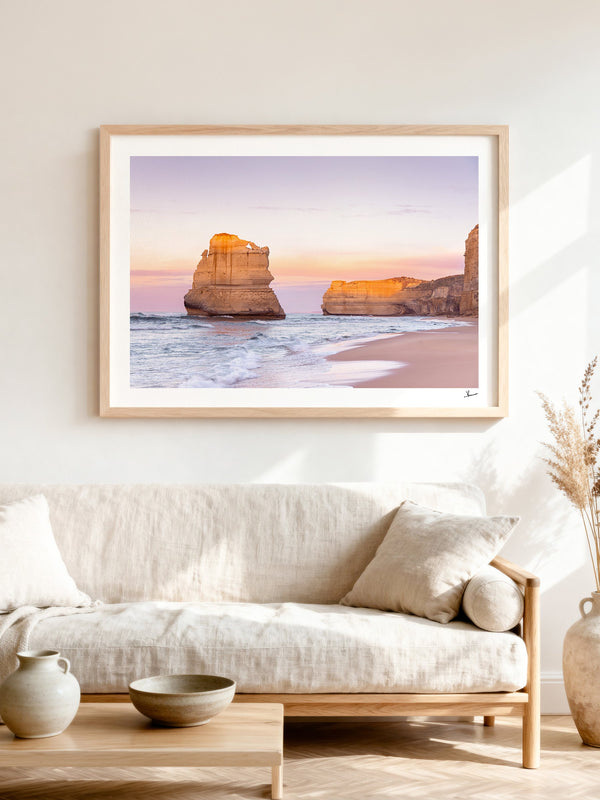 Gibson Steps 03 - Great Ocean Road — framed wall art print styled in a room · Australia Unseen