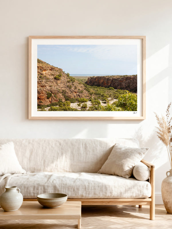 Mandu Mandu Gorge — framed wall art print styled in a room · Australia Unseen