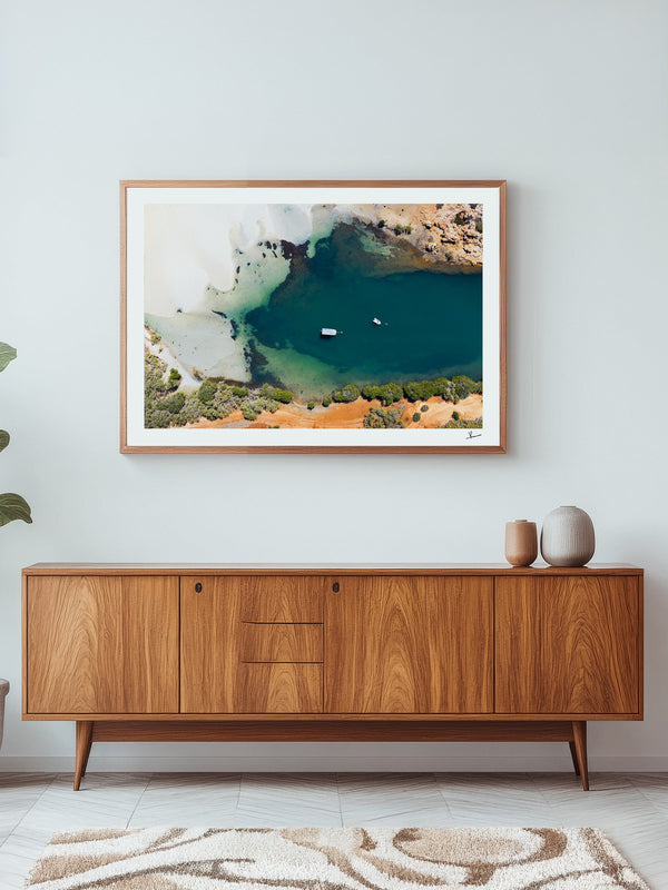 Yardie Creek — framed wall art print styled in a room · Australia Unseen