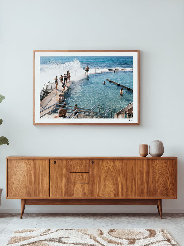 Bronte Pool — framed wall art print styled in a room · Australia Unseen