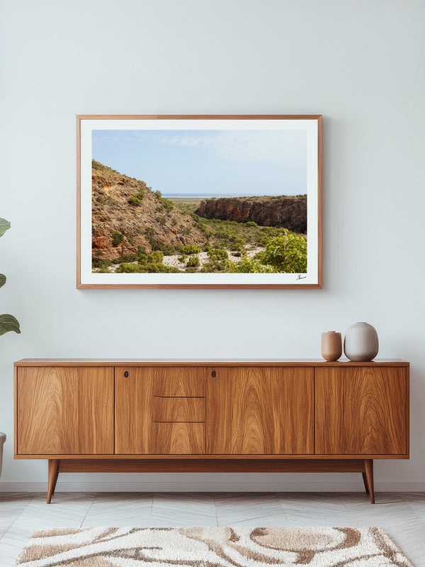 Mandu Mandu Gorge — framed wall art print styled in a room · Australia Unseen