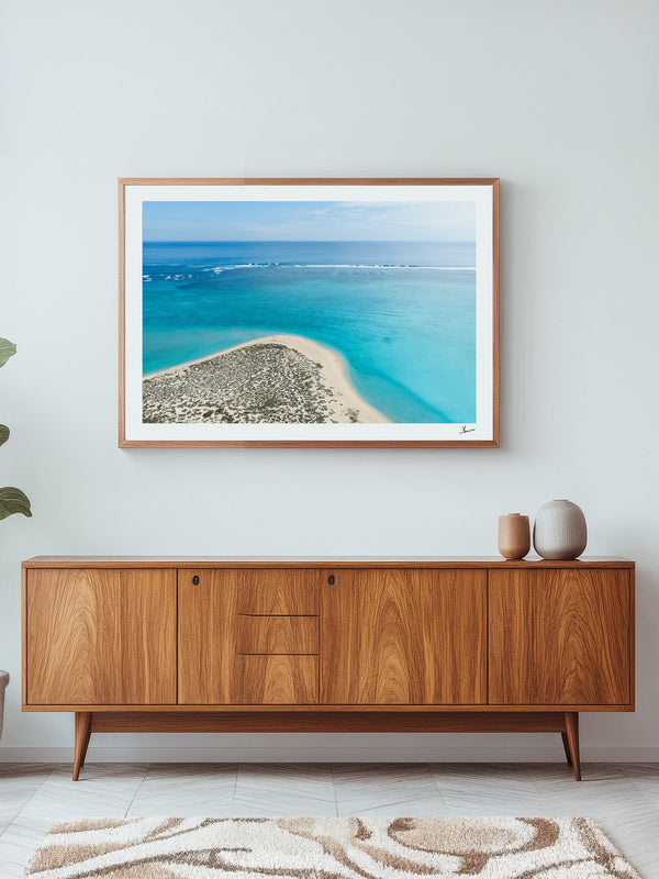 Sandy Bay — framed wall art print styled in a room · Australia Unseen