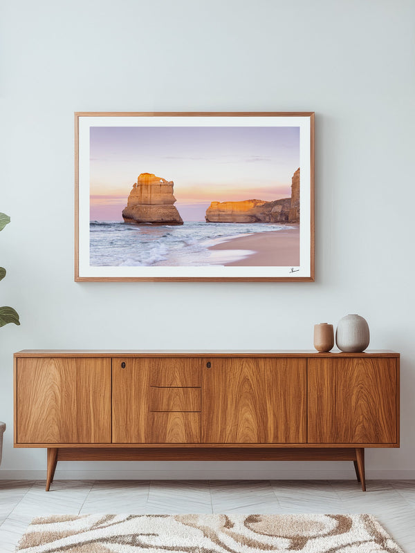 Gibson Steps 03 - Great Ocean Road — framed wall art print styled in a room · Australia Unseen