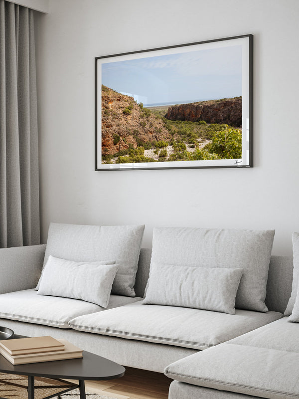 Mandu Mandu Gorge — framed wall art print styled in a room · Australia Unseen