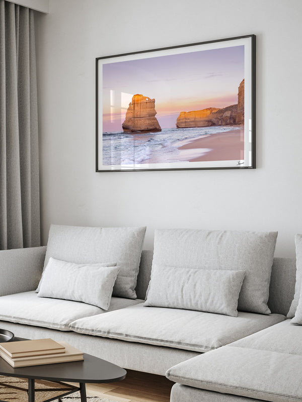 Gibson Steps 03 - Great Ocean Road — framed wall art print styled in a room · Australia Unseen