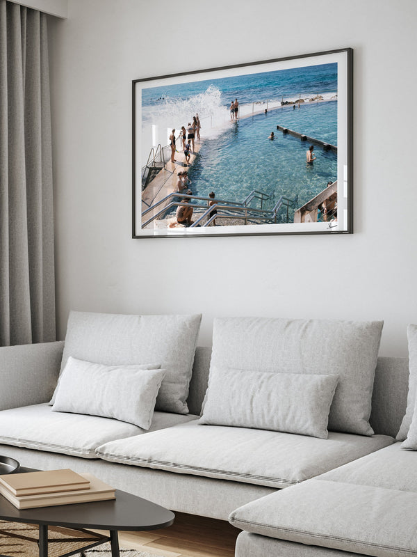 Bronte Pool — framed wall art print styled in a room · Australia Unseen