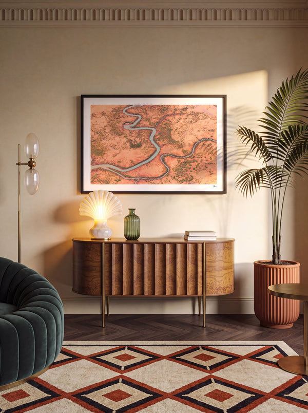 Loose Threads — framed wall art print styled in a room · Australia Unseen