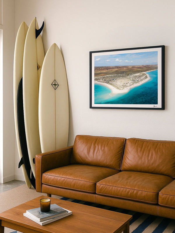 Turquoise Bay 01 - Western Australia — framed wall art print styled in a room · Australia Unseen