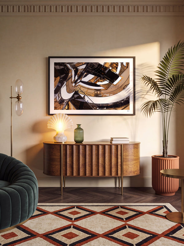 Mirror Atrium — framed wall art print styled in a room · Australia Unseen