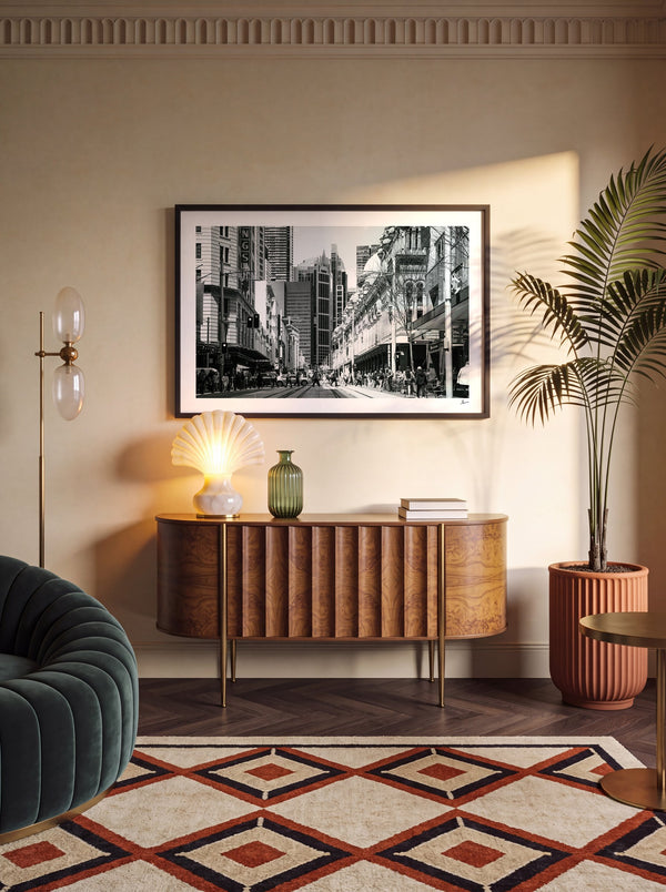 Georges street — framed wall art print styled in a room · Australia Unseen