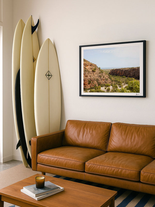 Mandu Mandu Gorge — framed wall art print styled in a room · Australia Unseen
