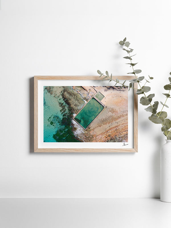 Bulli Rock Pool — framed wall art print styled in a room · Australia Unseen