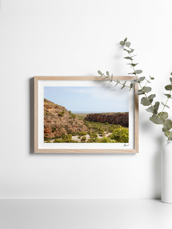Mandu Mandu Gorge — framed wall art print styled in a room · Australia Unseen