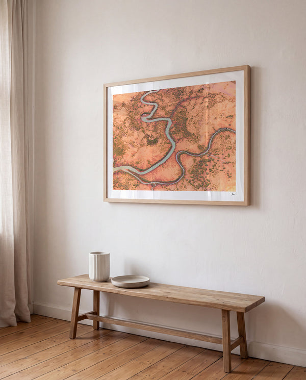 Loose Threads — framed wall art print styled in a room · Australia Unseen