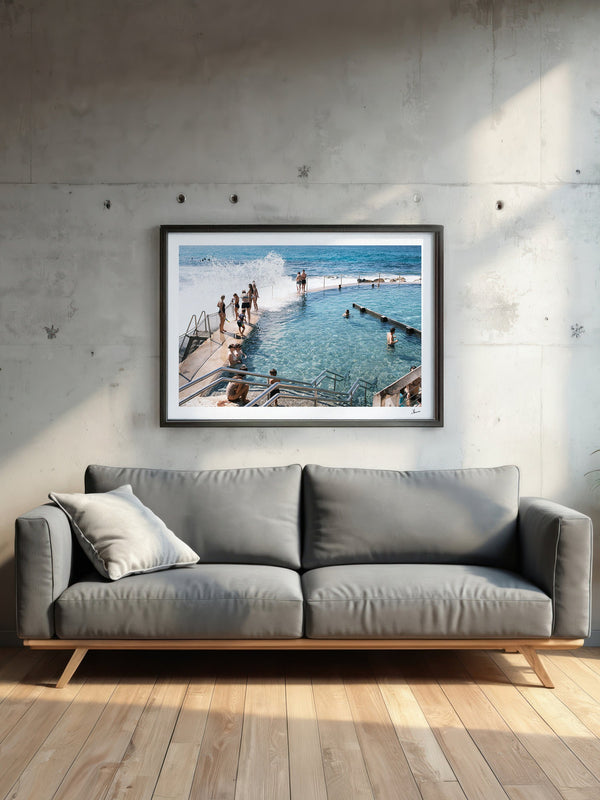 Bronte Pool — framed wall art print styled in a room · Australia Unseen