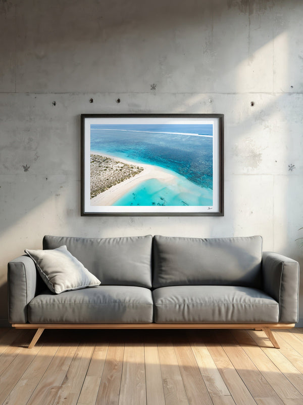 Turquoise Bay — framed wall art print styled in a room · Australia Unseen