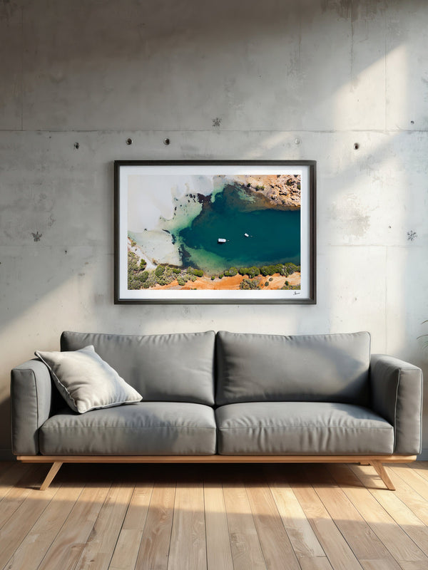 Yardie Creek — framed wall art print styled in a room · Australia Unseen