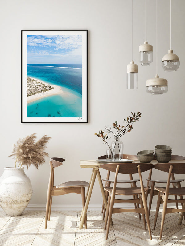 Turquoise Bay — framed wall art print styled in a room · Australia Unseen