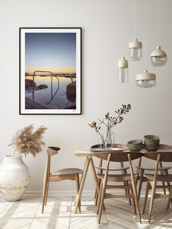 Werri Beach Pool — framed wall art print styled in a room · Australia Unseen