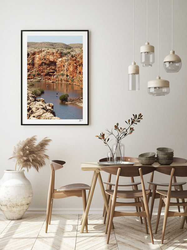 Yardie Creek — framed wall art print styled in a room · Australia Unseen