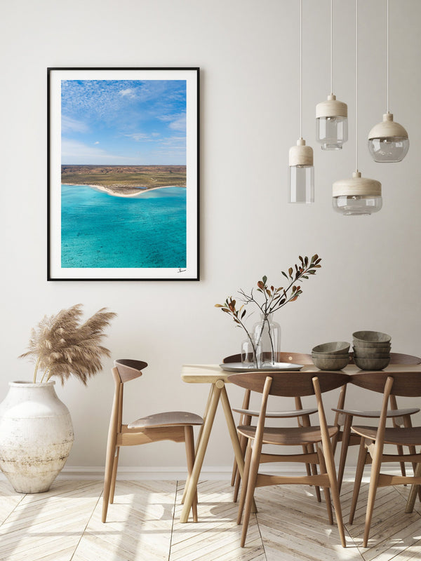 Sandy Bay — framed wall art print styled in a room · Australia Unseen