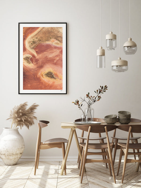 Salt Islands — framed wall art print styled in a room · Australia Unseen