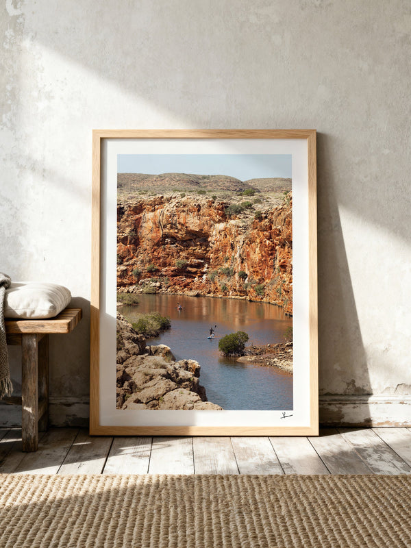 Yardie Creek — framed wall art print styled in a room · Australia Unseen