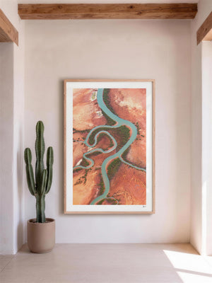 Desert Arteries — framed wall art print styled in a room · Australia Unseen