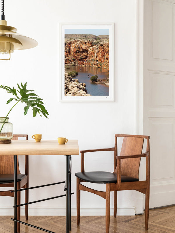Yardie Creek — framed wall art print styled in a room · Australia Unseen