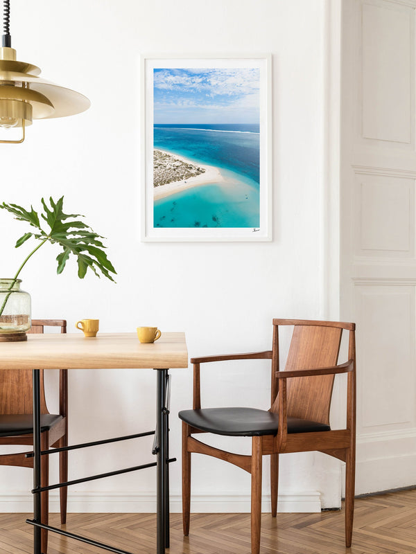 Turquoise Bay — framed wall art print styled in a room · Australia Unseen