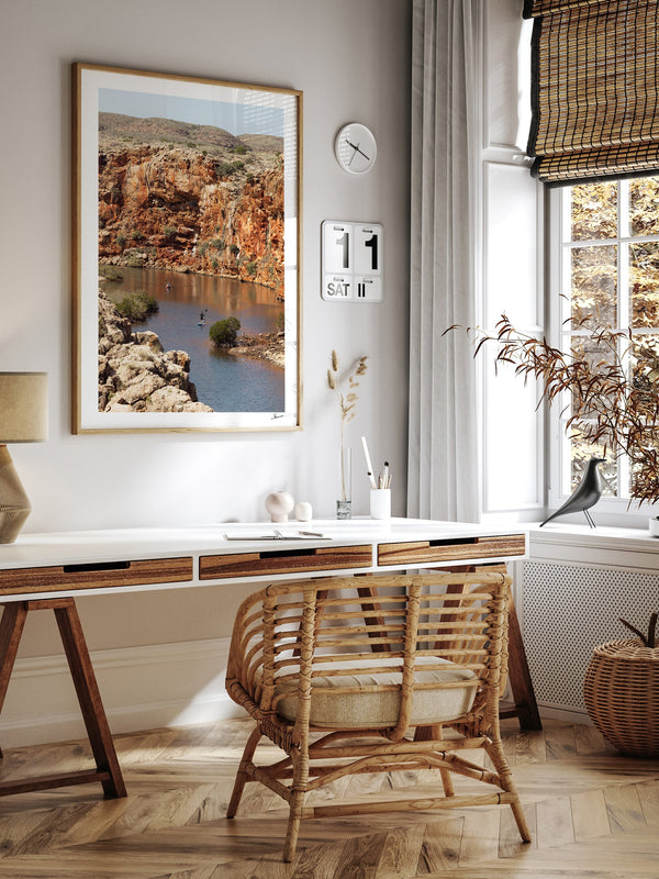 Yardie Creek — framed wall art print styled in a room · Australia Unseen