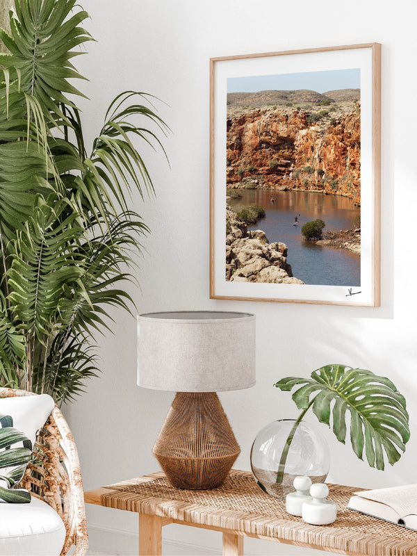 Yardie Creek — framed wall art print styled in a room · Australia Unseen