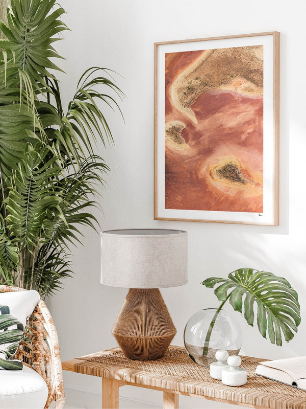 Salt Islands — framed wall art print styled in a room · Australia Unseen