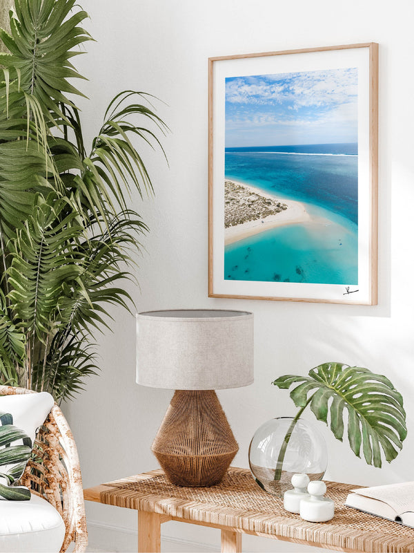Turquoise Bay — framed wall art print styled in a room · Australia Unseen