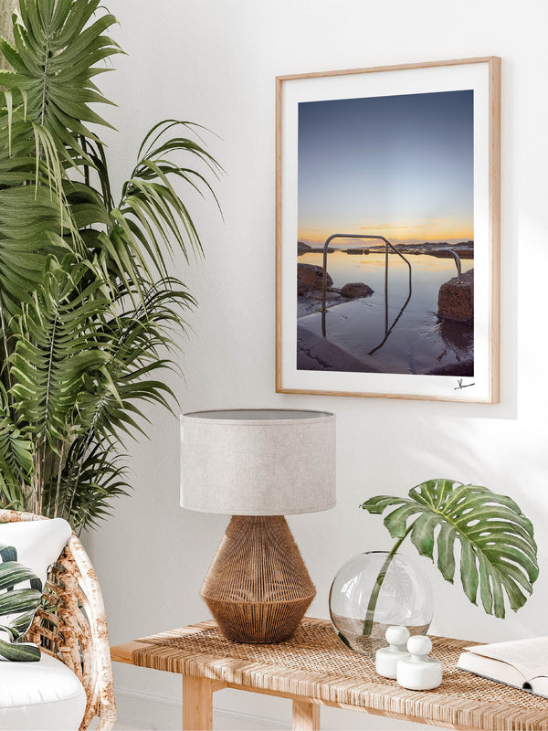Werri Beach Pool — framed wall art print styled in a room · Australia Unseen
