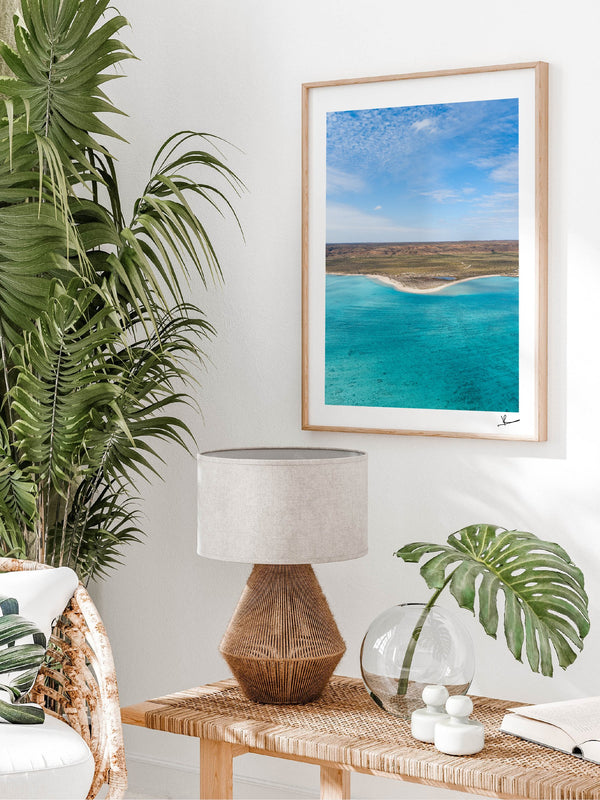 Sandy Bay — framed wall art print styled in a room · Australia Unseen