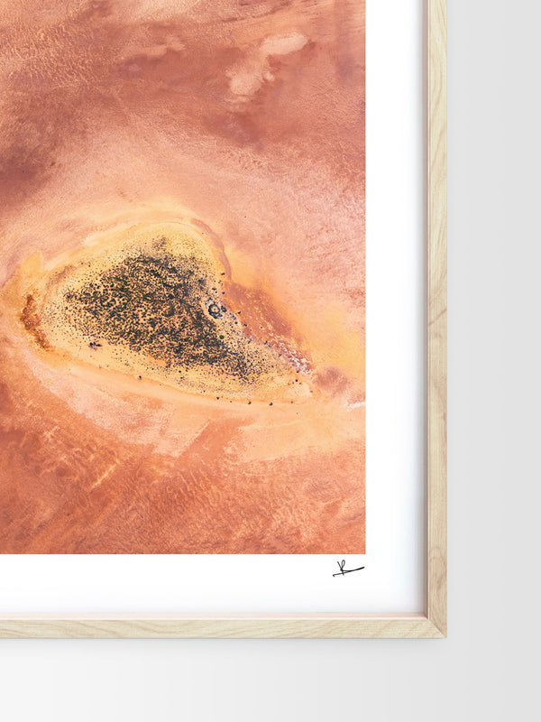 Salt Islands — framed wall art print styled in a room · Australia Unseen