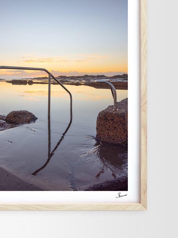 Werri Beach Pool — framed wall art print styled in a room · Australia Unseen