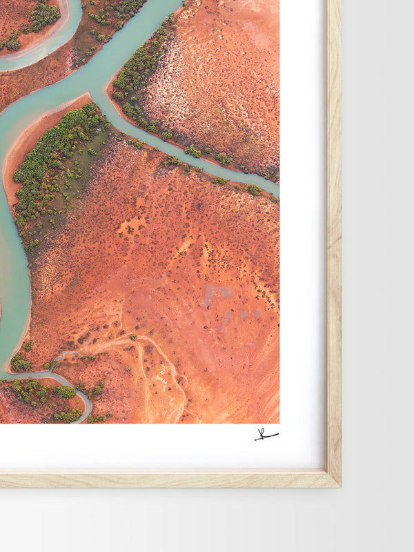 Desert Arteries — framed wall art print styled in a room · Australia Unseen