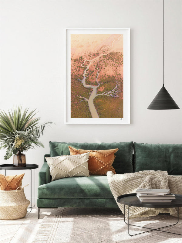 Mangrove Roots — framed wall art print styled in a room · Australia Unseen