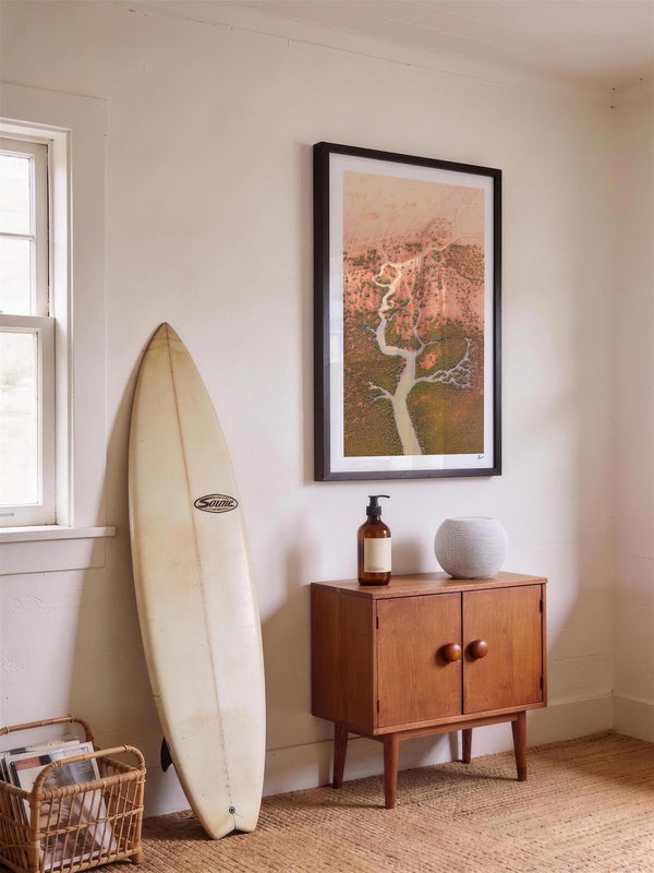 Mangrove Roots — framed wall art print styled in a room · Australia Unseen