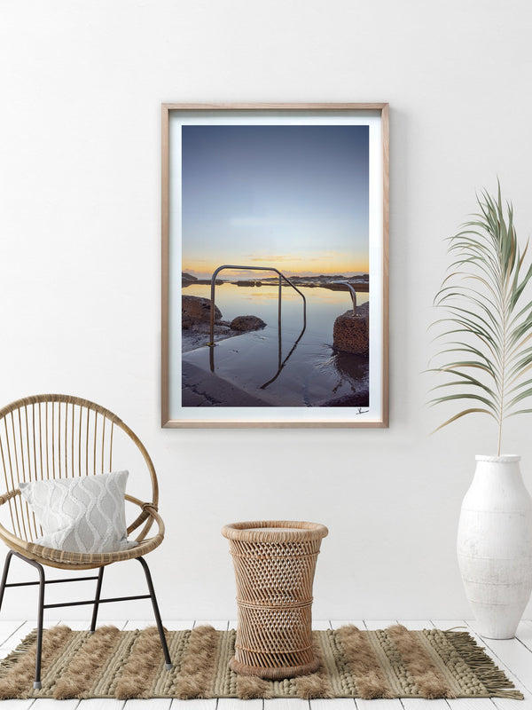 Werri Beach Pool — framed wall art print styled in a room · Australia Unseen