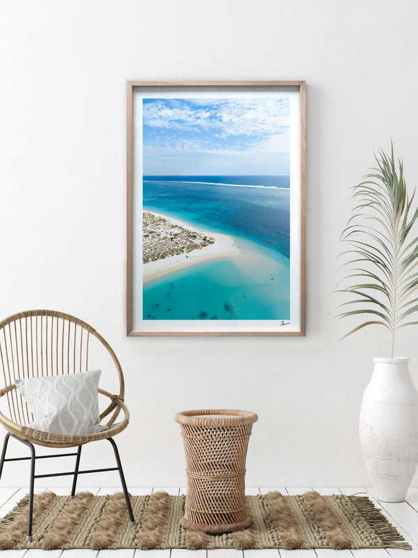 Turquoise Bay — framed wall art print styled in a room · Australia Unseen