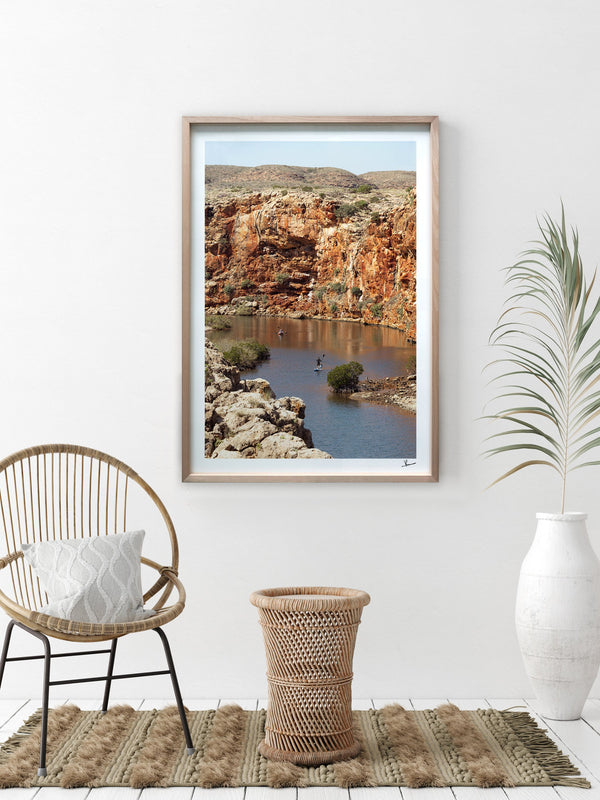 Yardie Creek — framed wall art print styled in a room · Australia Unseen