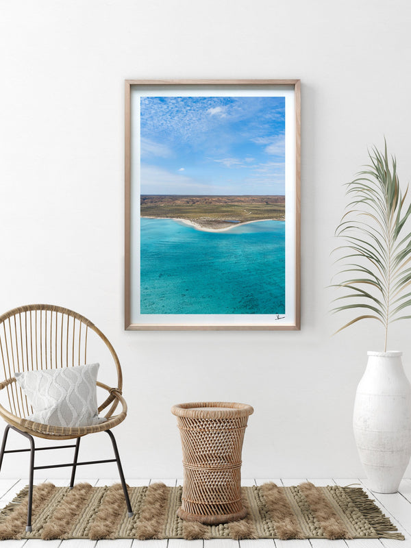 Sandy Bay — framed wall art print styled in a room · Australia Unseen