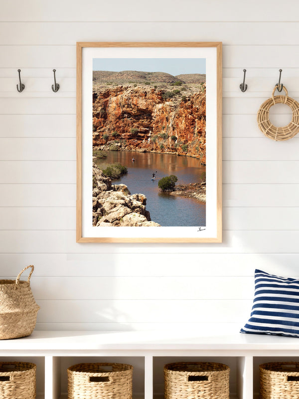 Yardie Creek — framed wall art print styled in a room · Australia Unseen