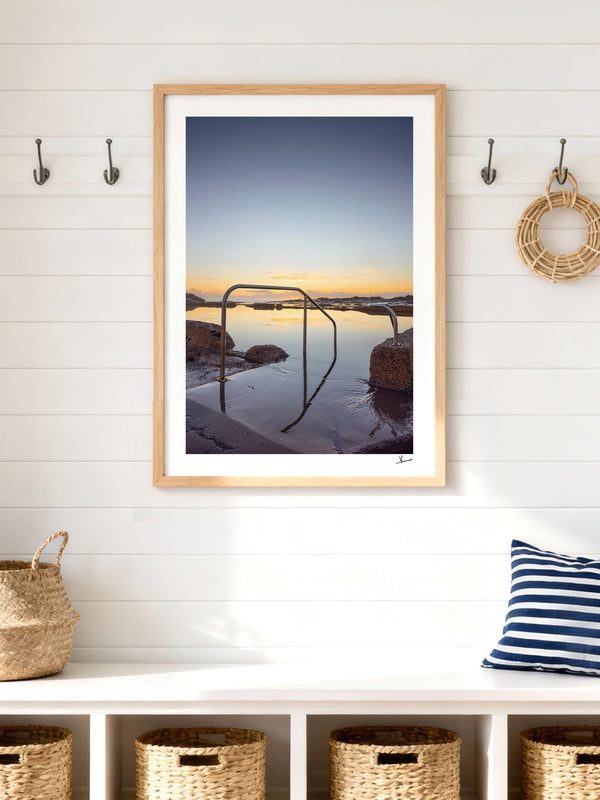 Werri Beach Pool — framed wall art print styled in a room · Australia Unseen