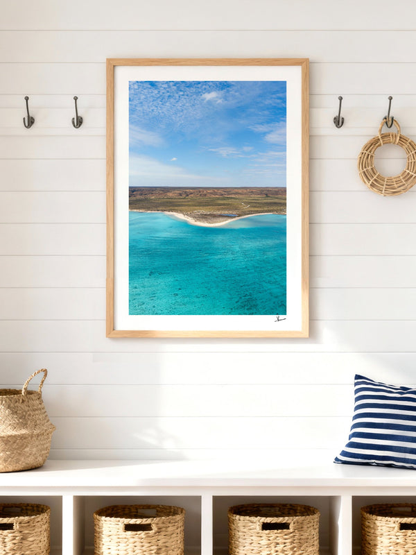 Sandy Bay — framed wall art print styled in a room · Australia Unseen