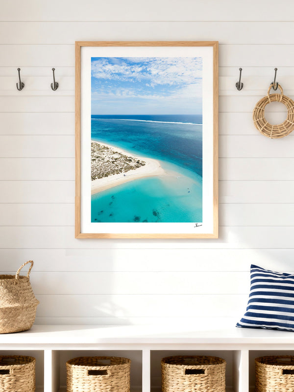 Turquoise Bay — framed wall art print styled in a room · Australia Unseen
